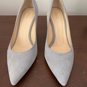 New! Barneys New York Gray Grey Suede High heels Size 38.5 /8.5 Vero Cuoio soles